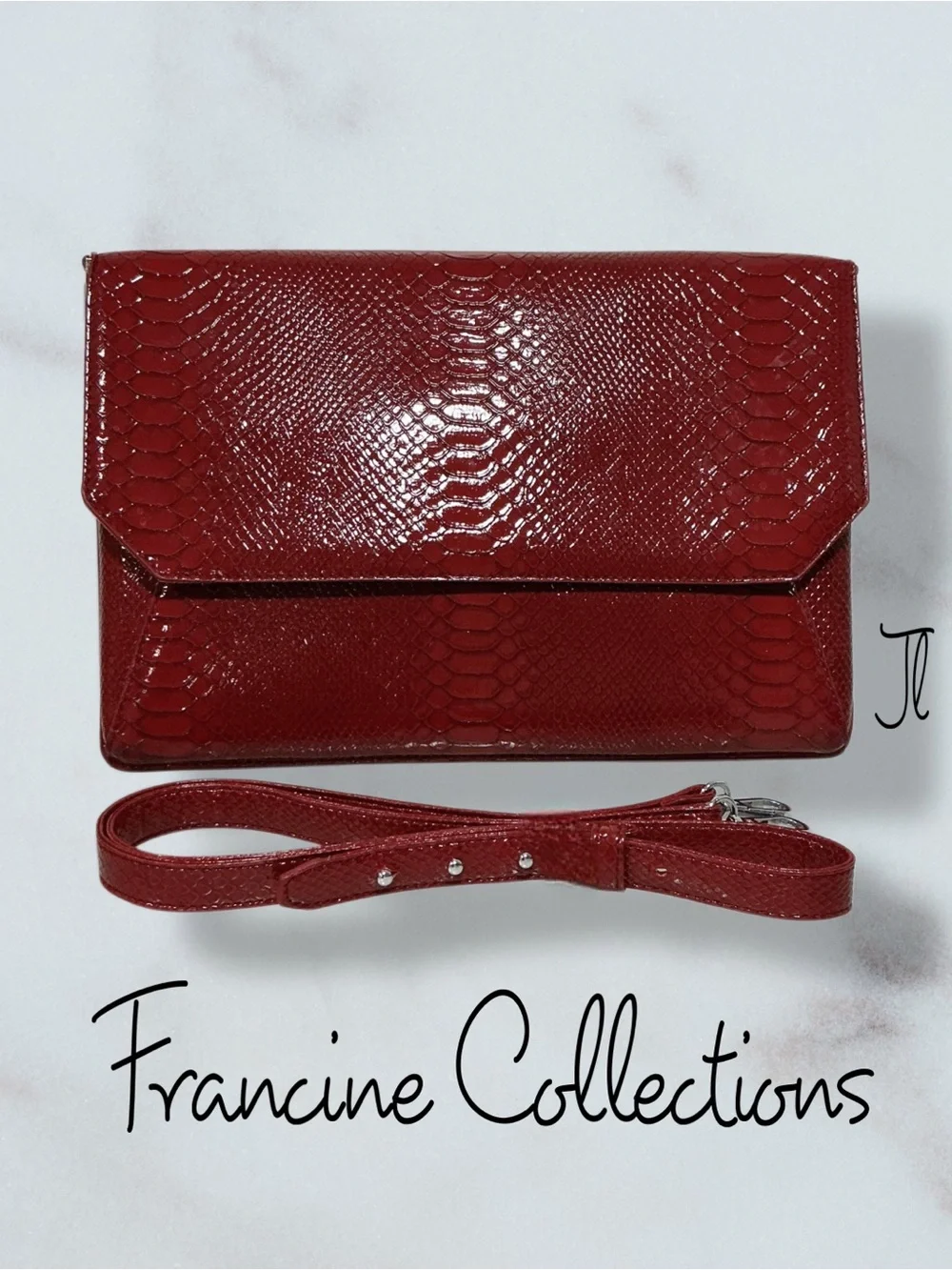 FRANCINE COLLECTIONS Faux Snake Convertible Tech Crossbody Bag